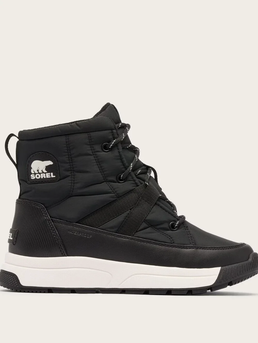 Sorel Whitney III Mid Waterproof Winter Boot in Black & Sea Salt Size 9